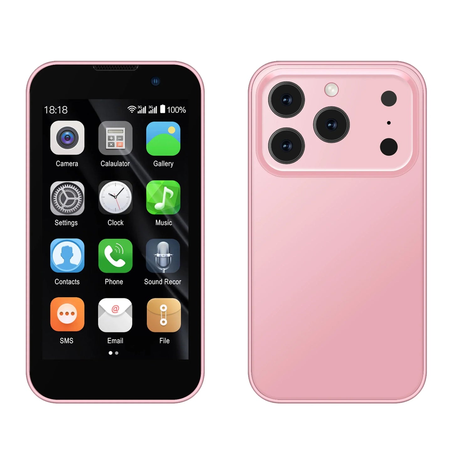 3.0-inch (7.6 cm) Mini Android Phone — 2GB RAM 16GB ROM, Dual SIM 3G, Wi‑Fi, GPS, Type-C