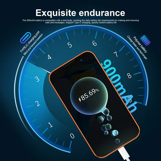 3.0-inch (7.6 cm) Mini Android Phone — 2GB RAM 16GB ROM, Dual SIM 3G, Wi‑Fi, GPS, Type-C