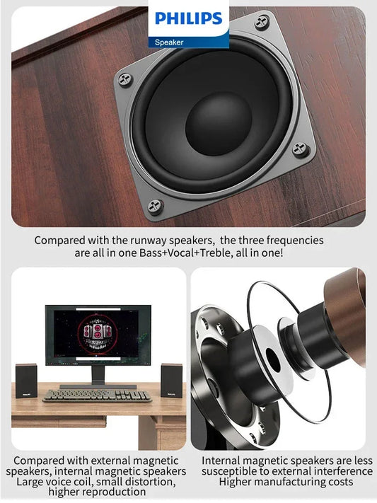 360° Bluetooth Wireless Computer Speaker - USB-Powered Stereo for Laptop & Desktop