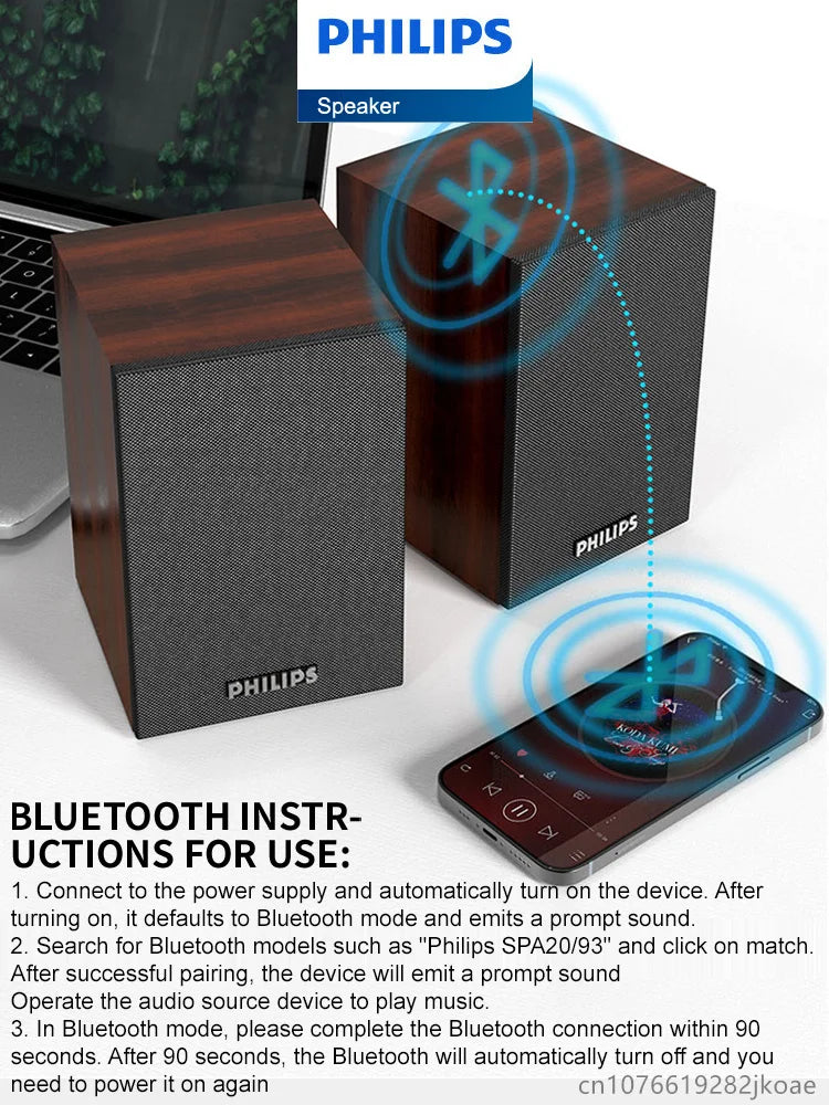 360° Bluetooth Wireless Stereo Speaker for Computer & Laptop — USB Wooden 2.0 PC Speakers