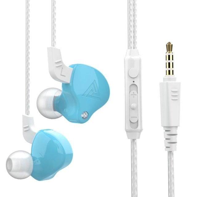 Blue Gaming Bass 3.5mm In-Ear Earphone Game Headset Noise Driver Gaming Earbuds Headset with Dual Mic Detachable & Built-in and Volume Control For Mobile Gaming PC Cancelling Earbuds With Mic