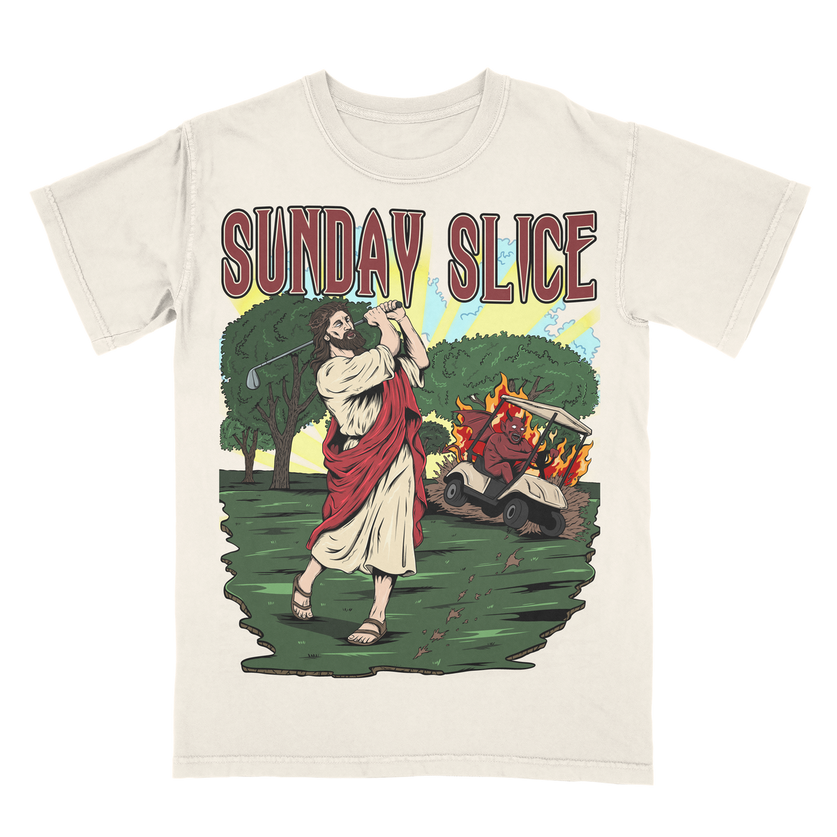 Jesus Sunday Slice Golf Limited Edition Christian Golf Graphic T-Shirt