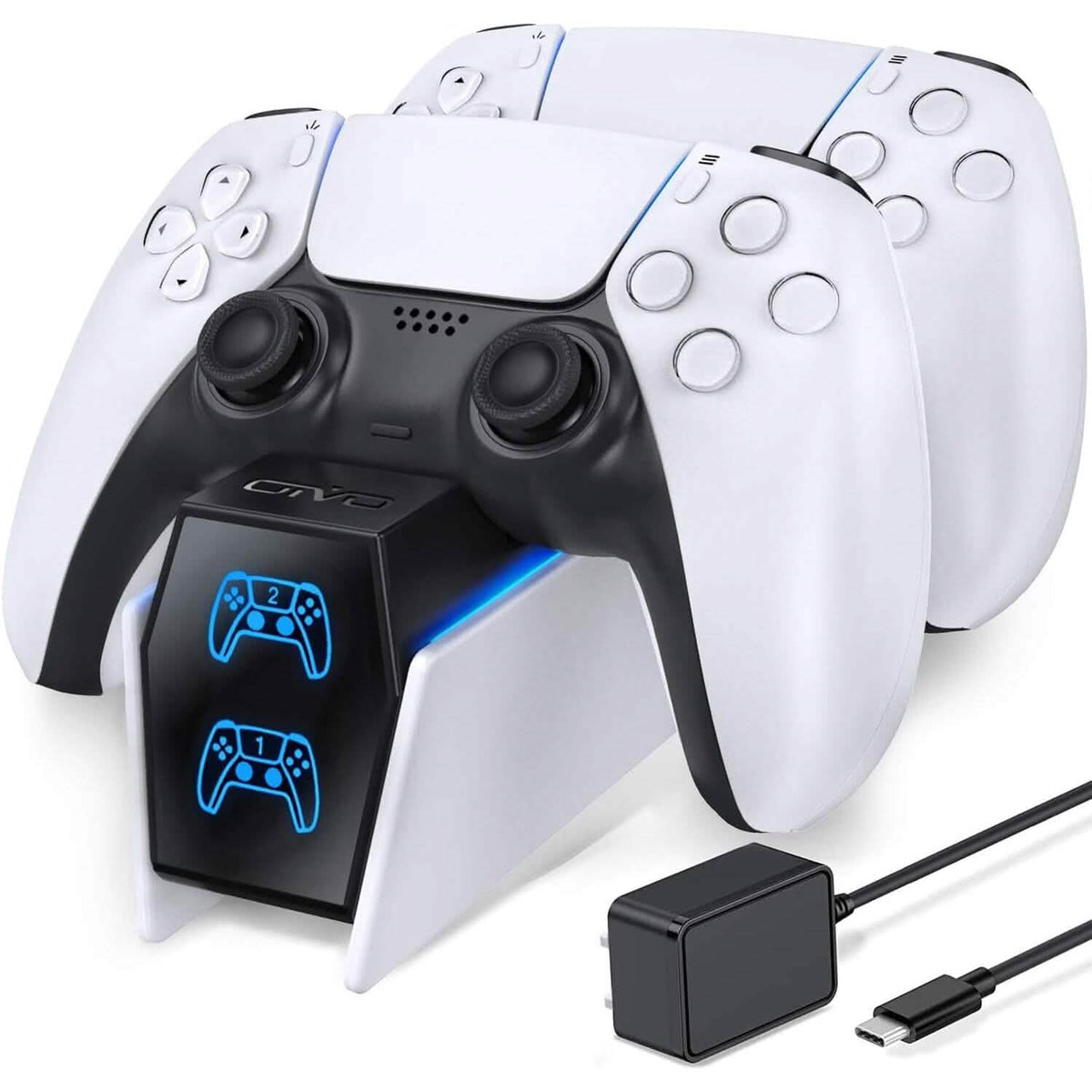 PS5 Controller Charger Station with Fast Charging AC Adapter 5V/3A (Refurbished)