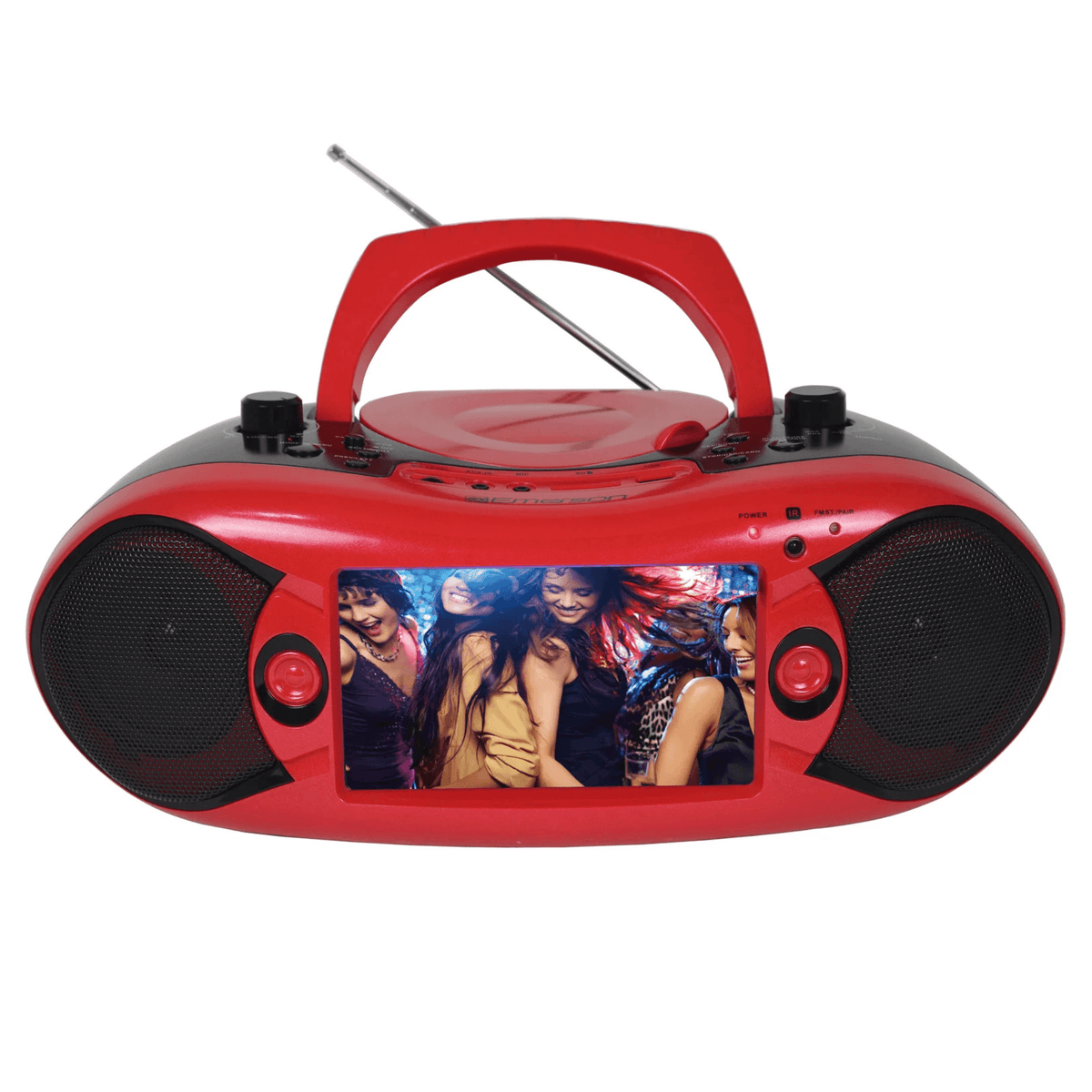 Emerson 7" Bluetooth TV DVD Boombox Red - Refurbished