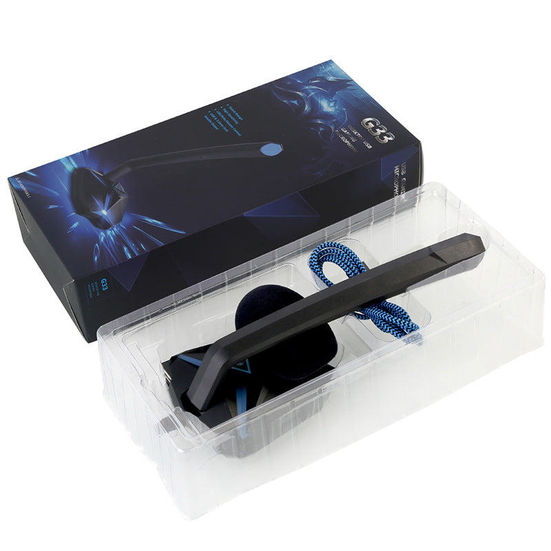 Black hair styling tool with blue cord in clear container, branded box in background