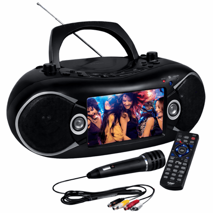 Naxa 7” Bluetooth TV DVD Boombox with Mic Black - Refurbished