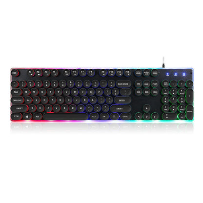 Gaming keyboard with RGB backlighting on a white background