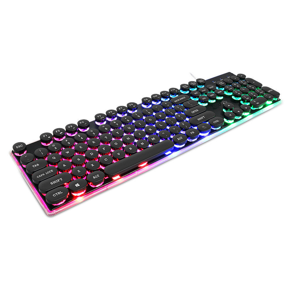 Gaming keyboard with RGB lighting on a white background