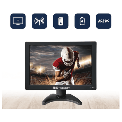Emerson 13.3" Portable Digital TV w 12V DC Car Adapter and Rechargeable Battery