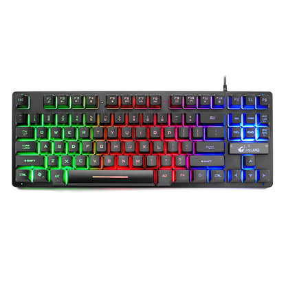 Gaming keyboard with RGB lighting on a white background