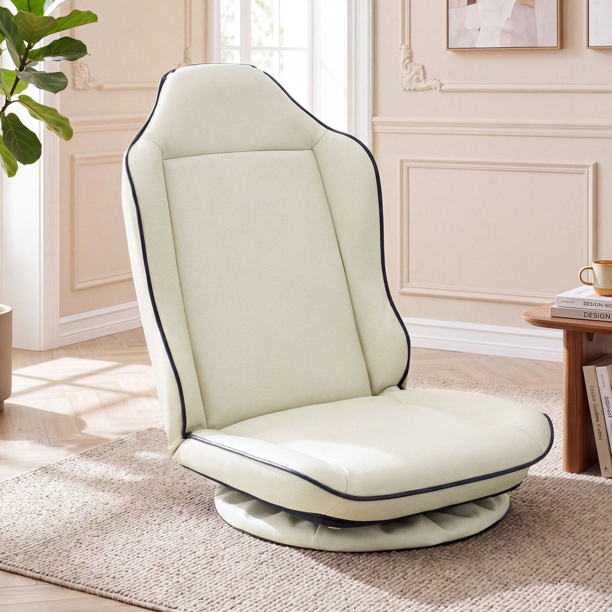 360° Swivel Floor Gaming Chair with Adjustable Backrest