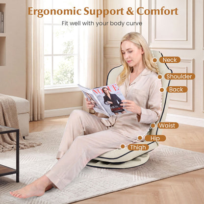 360° Swivel Floor Gaming Chair with Adjustable Backrest