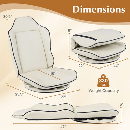 360° Swivel Floor Gaming Chair with Adjustable Backrest