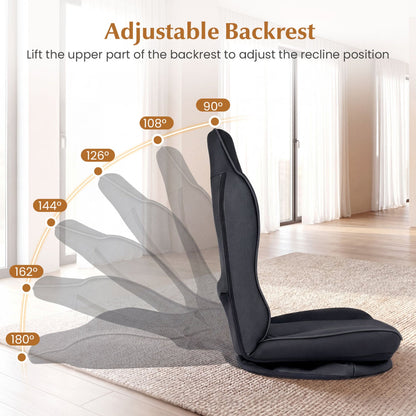 360° Swivel Floor Gaming Chair with Adjustable Backrest