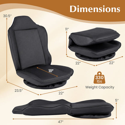 360° Swivel Floor Gaming Chair with Adjustable Backrest
