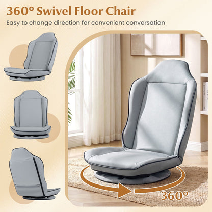 360° Swivel Floor Gaming Chair with Adjustable Backrest