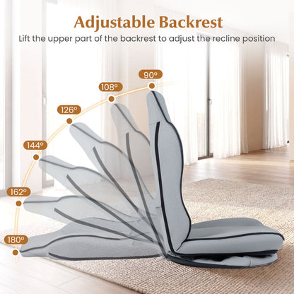360° Swivel Floor Gaming Chair with Adjustable Backrest
