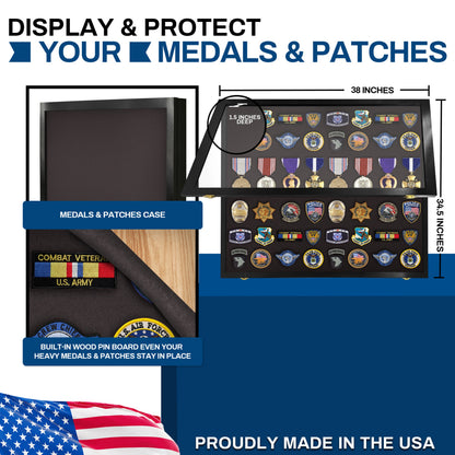 Medal Display Case - Award Display - Patches Display - Large
