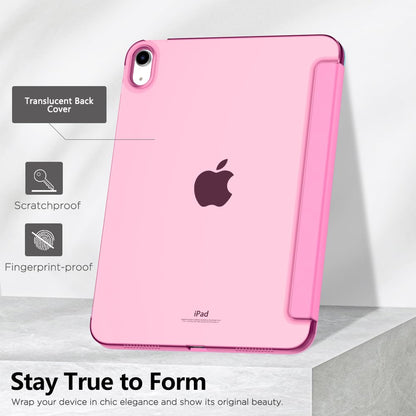 MoKo for iPad (A16) 11th Generation Case 11 Inch 2025, iPad 10th Generation Case 10.9 Inch 2022, Slim Stand Hard PC Translucent Back Shell Smart Cover, Support Touch ID, Auto Wake/Sleep, Navy Blue