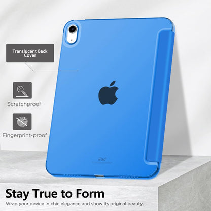 MoKo for iPad (A16) 11th Generation Case 11 Inch 2025, iPad 10th Generation Case 10.9 Inch 2022, Slim Stand Hard PC Translucent Back Shell Smart Cover, Support Touch ID, Auto Wake/Sleep, Navy Blue