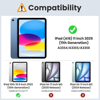 MoKo for iPad (A16) 11th Generation Case 11 Inch 2025, iPad 10th Generation Case 10.9 Inch 2022, Slim Stand Hard PC Translucent Back Shell Smart Cover, Support Touch ID, Auto Wake/Sleep, Navy Blue
