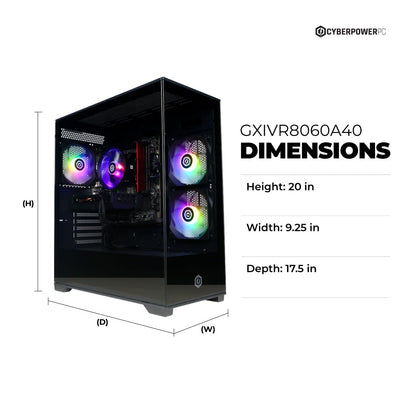 CyberPowerPC Gamer Xtreme VR Gaming PC, Intel Core i5-13400F 2.5GHz, GeForce RTX 5060 8GB, 16GB DDR5, 1TB PCIe 4.0 SSD, WiFi Ready & Windows 11 Home (GXiVR8060A40)