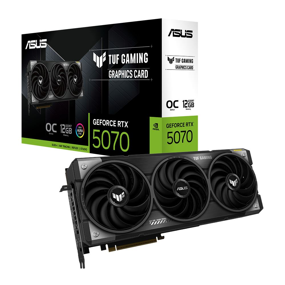 ASUS NVIDIA GeForce RTX 5070 TUF Gaming Overclocked Triple Fan 12GB GDDR7 PCIe 5.0 Graphics Card