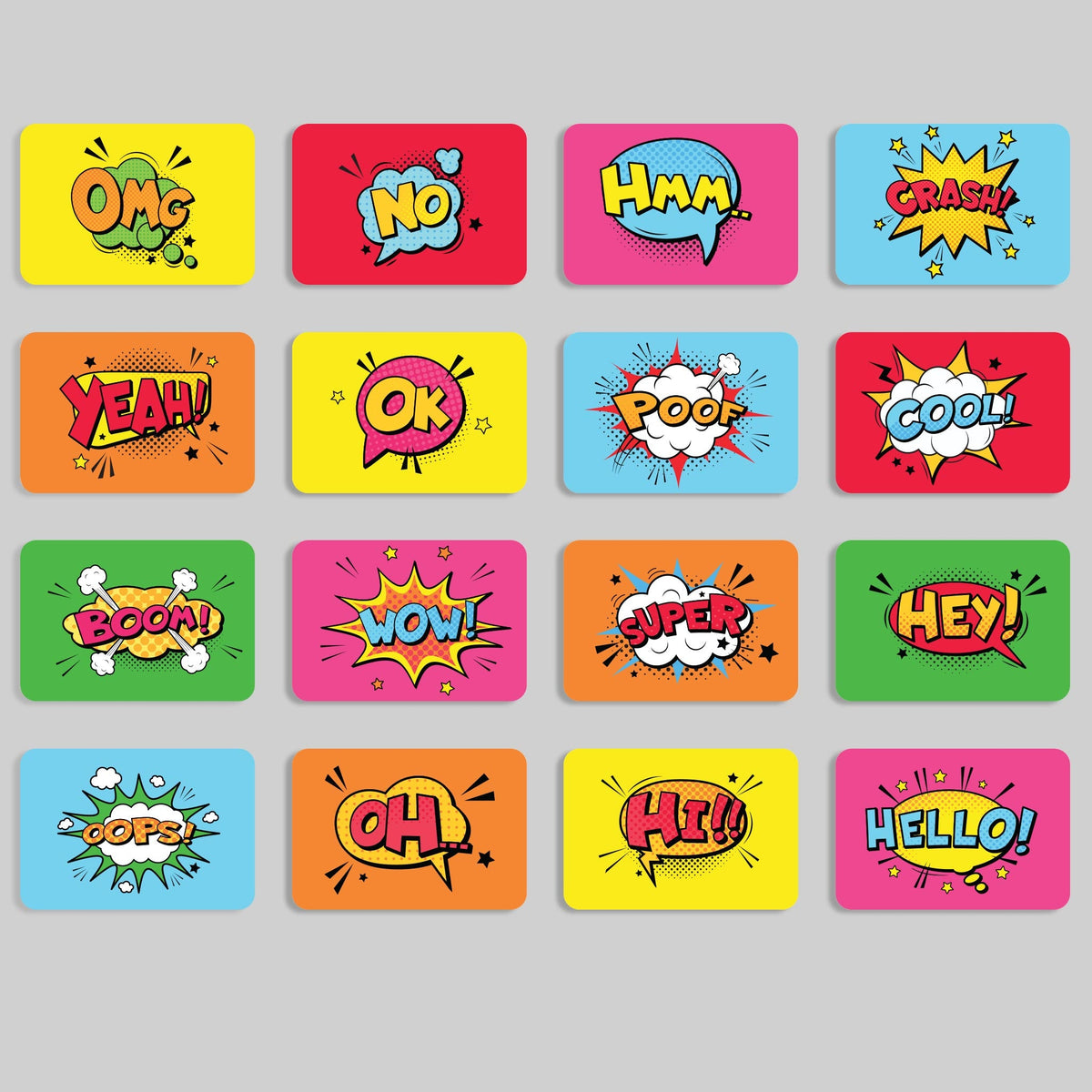 Comic Book Affirmation Cards, Deck of 16