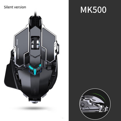 MK500 gaming mouse with mechanical design on a white background Gaming Ergonomic Wired Mouse 6400DPI Comfortable Game Mouse Optical PC USB Mice