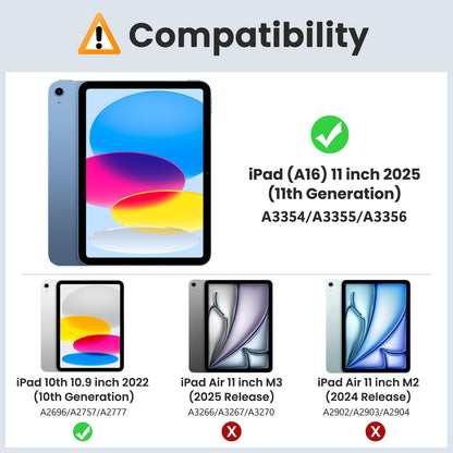 MoKo for iPad (A16) 11th Generation Case 11 Inch 2025, iPad 10th Generation Case 10.9 Inch 2022, Slim Stand Hard PC Translucent Back Shell Smart Cover, Support Touch ID, Auto Wake/Sleep, Navy Blue