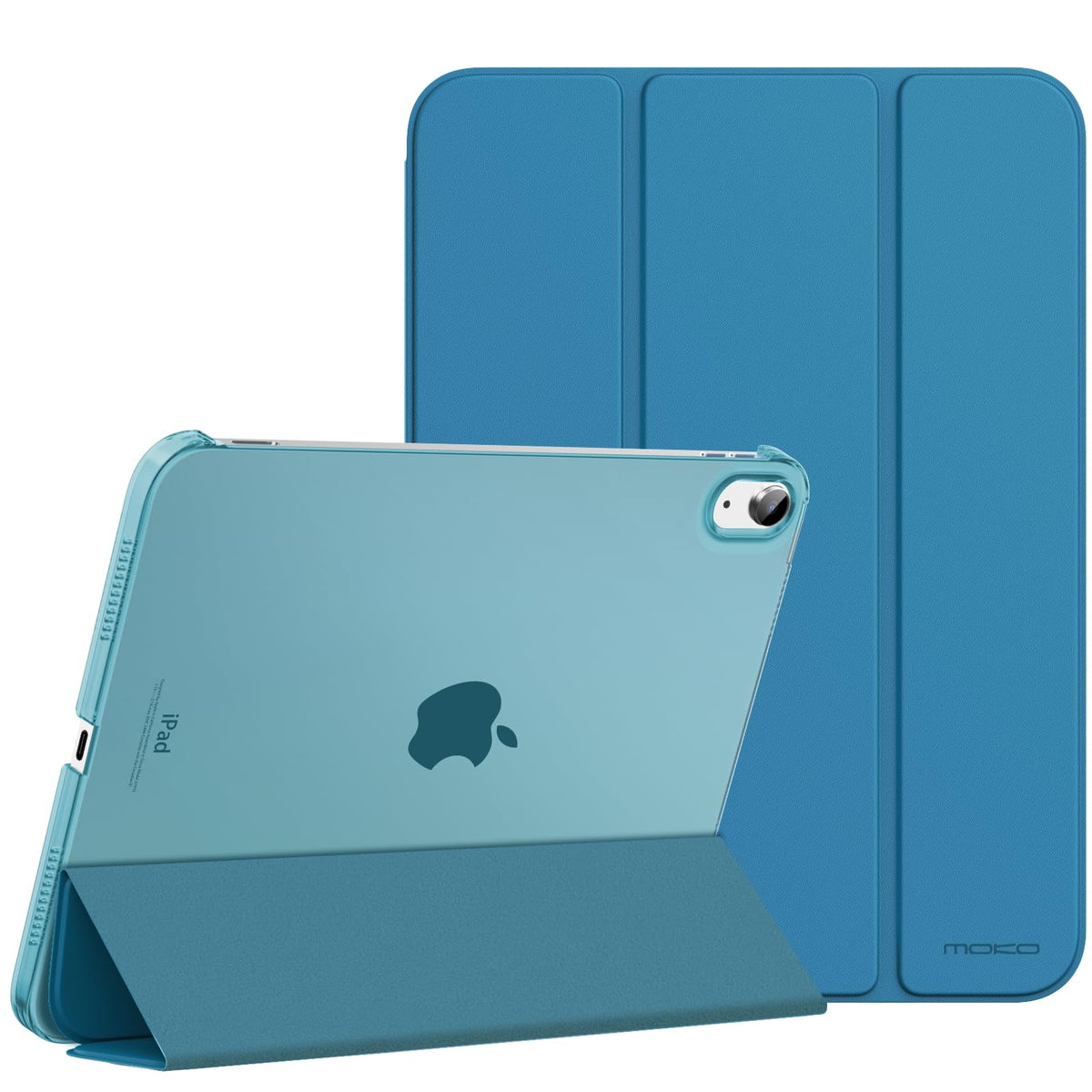 MoKo for iPad (A16) 11th Generation Case 11 Inch 2025, iPad 10th Generation Case 10.9 Inch 2022, Slim Stand Hard PC Translucent Back Shell Smart Cover, Support Touch ID, Auto Wake/Sleep, Navy Blue
