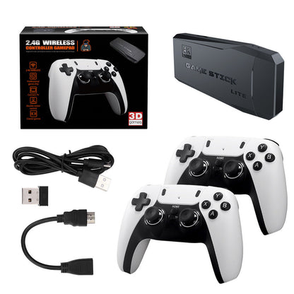 Gaming controllers, Game Stick Lite, and accessories on a white background