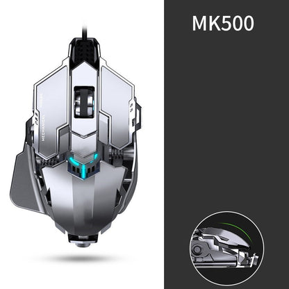 Mechanical gaming mouse with MK500 branding on a white background Gaming Ergonomic Wired Mouse 6400DPI Comfortable Game Mouse Optical PC USB Mice