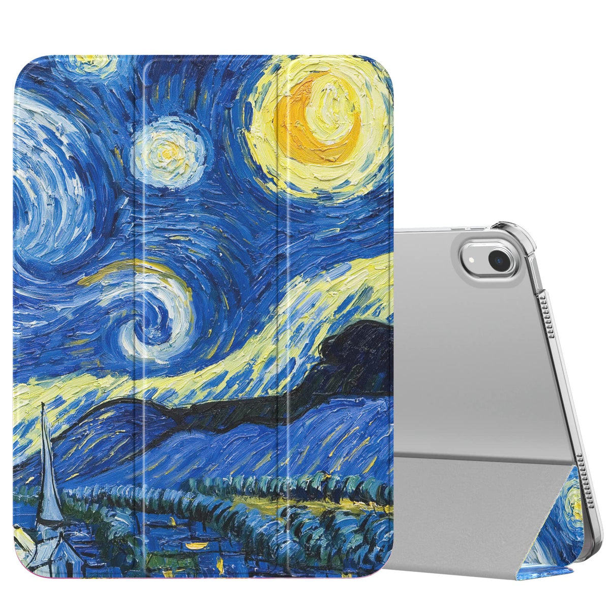 MoKo for iPad (A16) 11th Generation Case 11 Inch 2025, iPad 10th Generation Case 10.9 Inch 2022, Slim Stand Hard PC Translucent Back Shell Smart Cover, Support Touch ID, Auto Wake/Sleep, Navy Blue