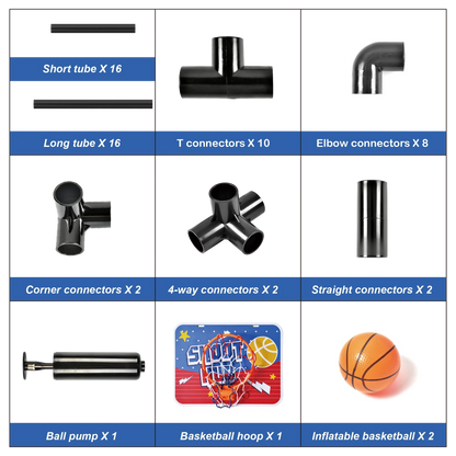 Kids Basketball Arcade Game Indoor Basketball Hoop Set with 2 Balls & Pump Foldable Shooting Game Toy for Toddlers Children Ages 3+