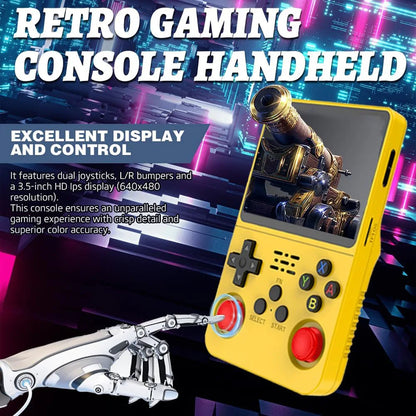 Retro Handheld Game Console 3.5-Inch (8.9 cm) IPS Screen Linux Portable Player, 15,000+ Games, Dual 3D Joysticks, USB-C