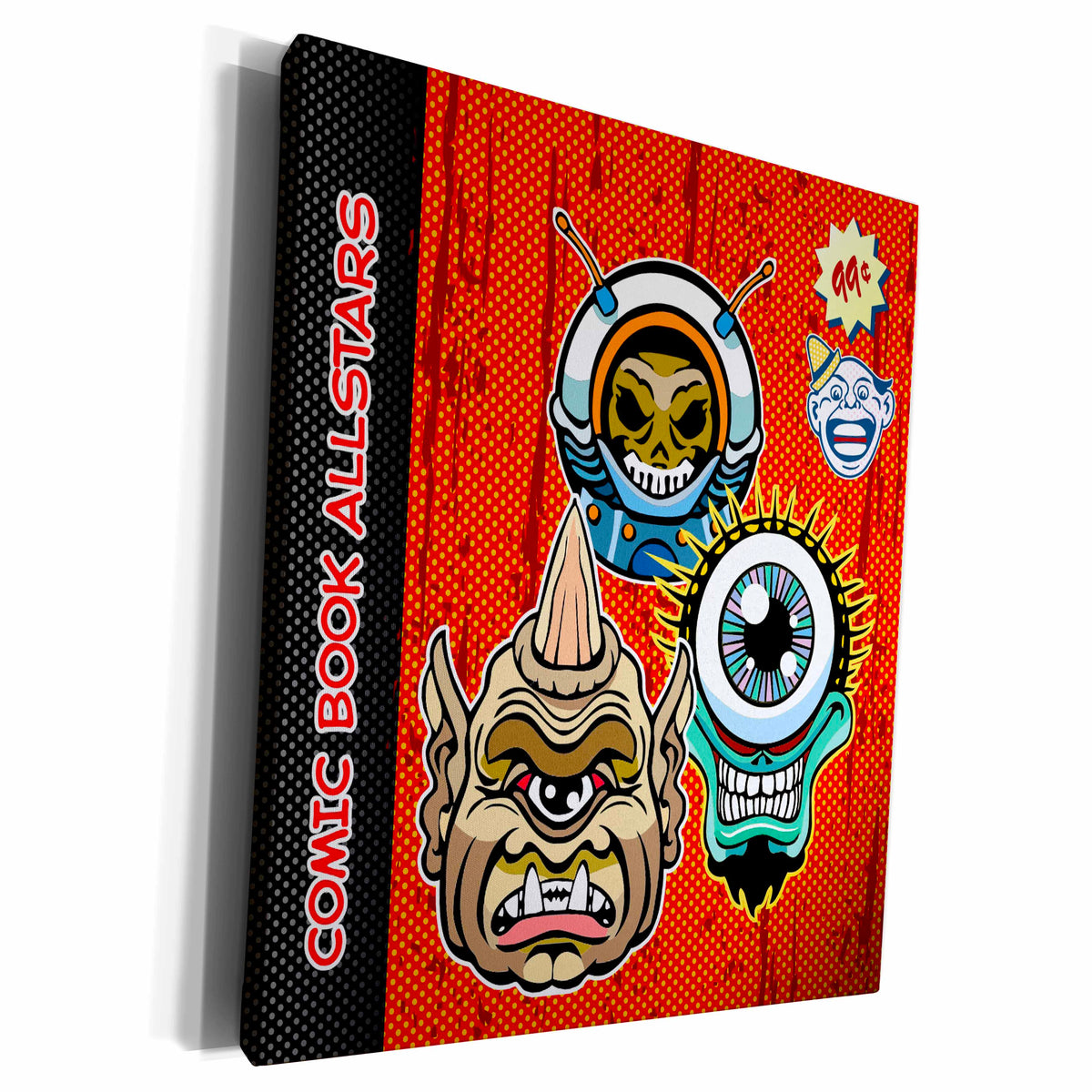 3dRose Retro Aliens and Monsters Comic Book Cover Design - Museum Grade Canvas Wrap (cw_219149)