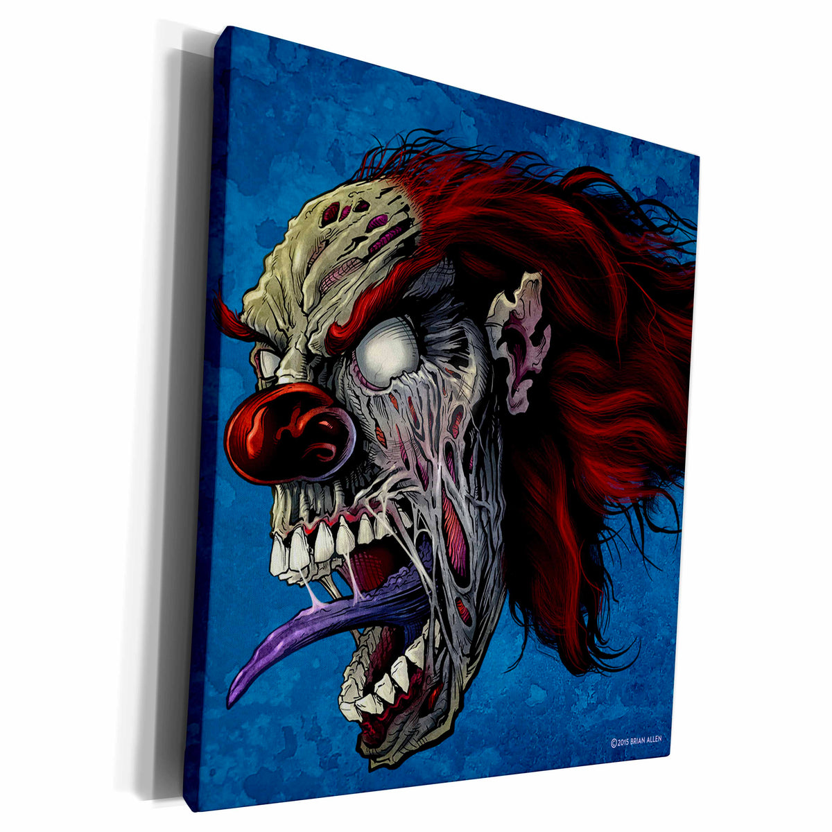 3dRose Comic book style illustration of an evil clown. - Museum Grade Canvas Wrap (cw_252428)
