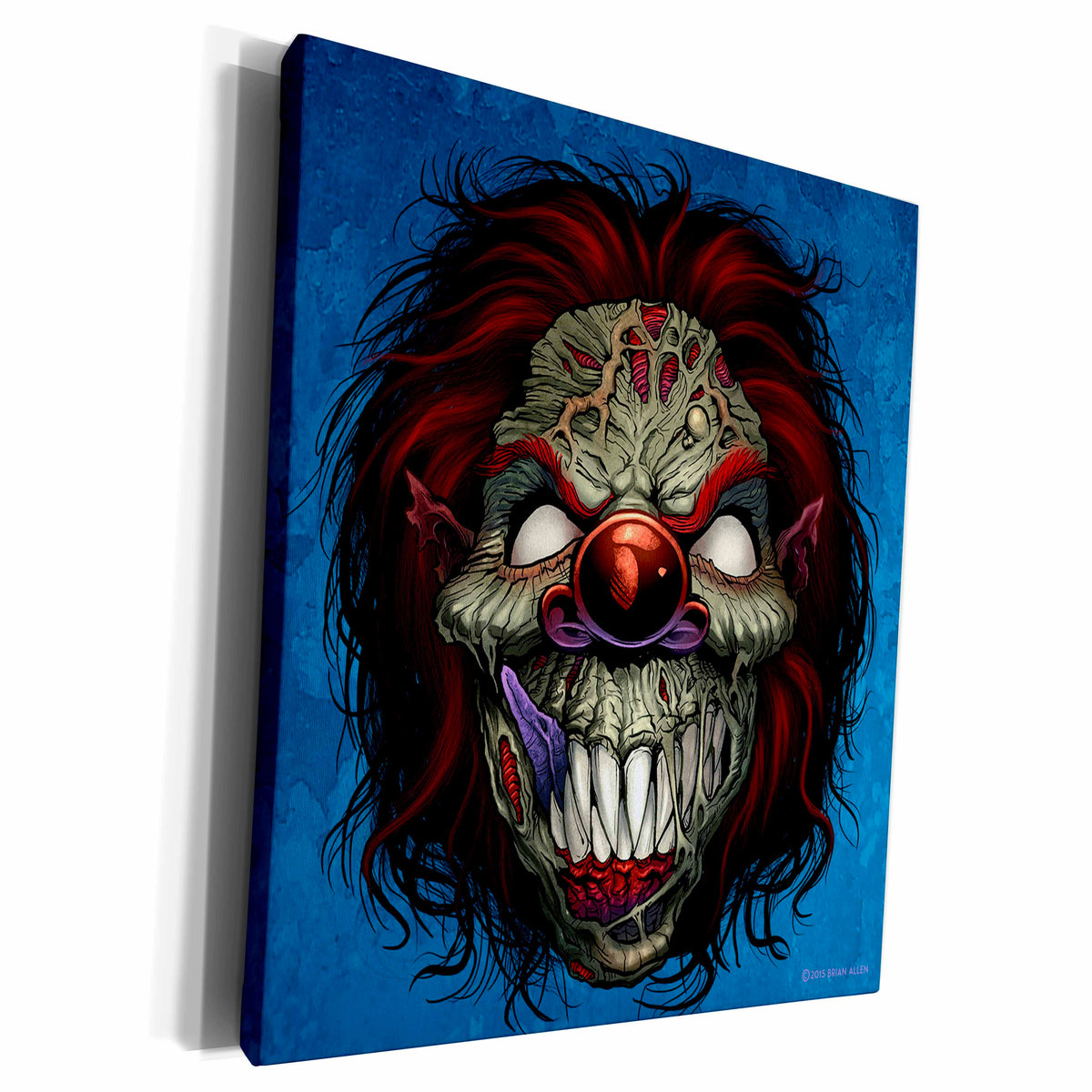 3dRose Comic book style illustration of an evil clown. - Museum Grade Canvas Wrap (cw_252438)