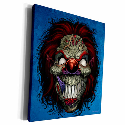 3dRose Comic book style illustration of an evil clown. - Museum Grade Canvas Wrap (cw_252438)
