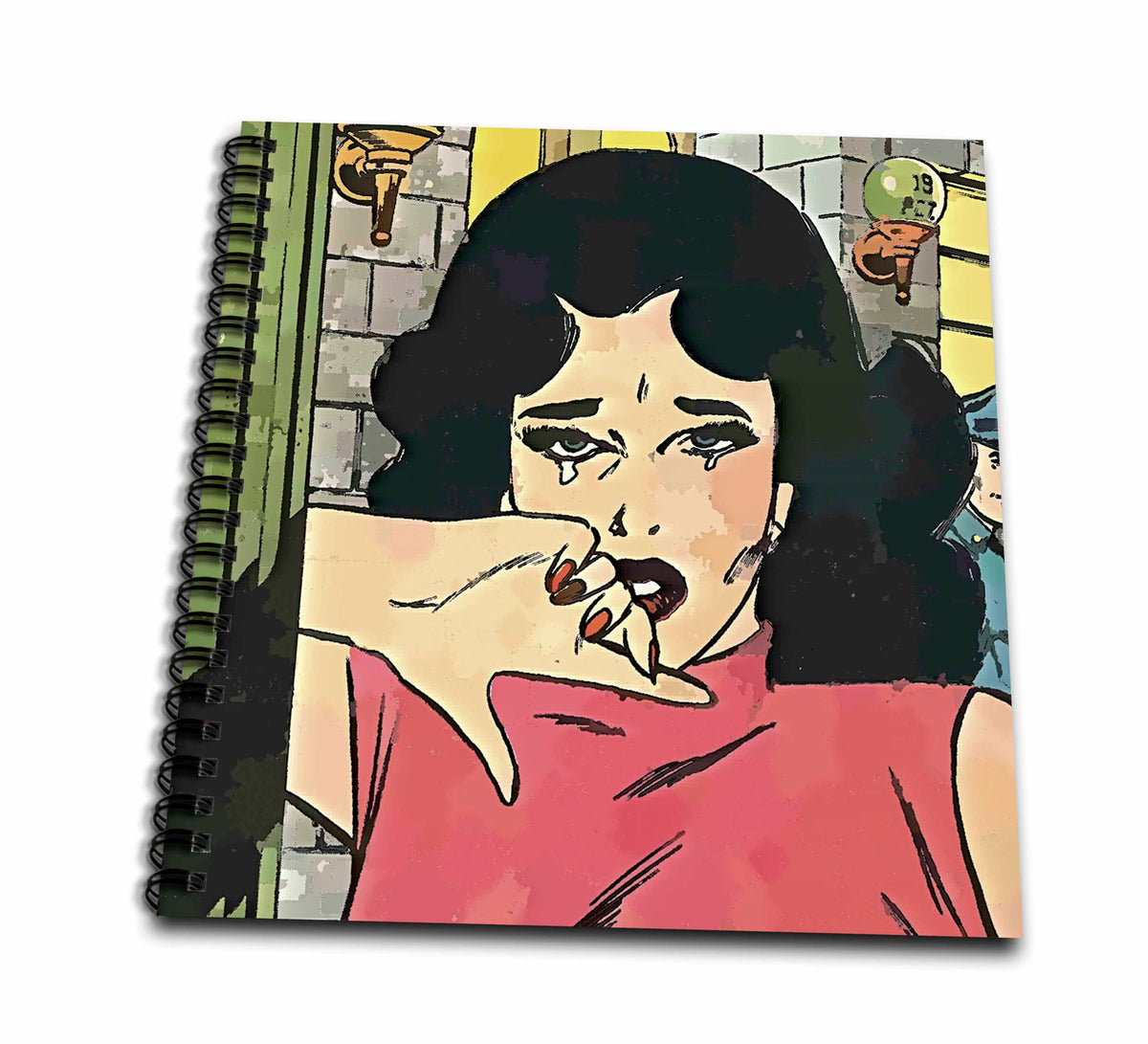 3dRose TNMGraphics Comic Book Romance - Comic Book Woman with a Broken Heart - Drawing Book