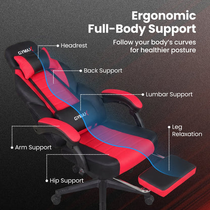Ergonomic Video Game Chair with Headrest and Reclining Backrest