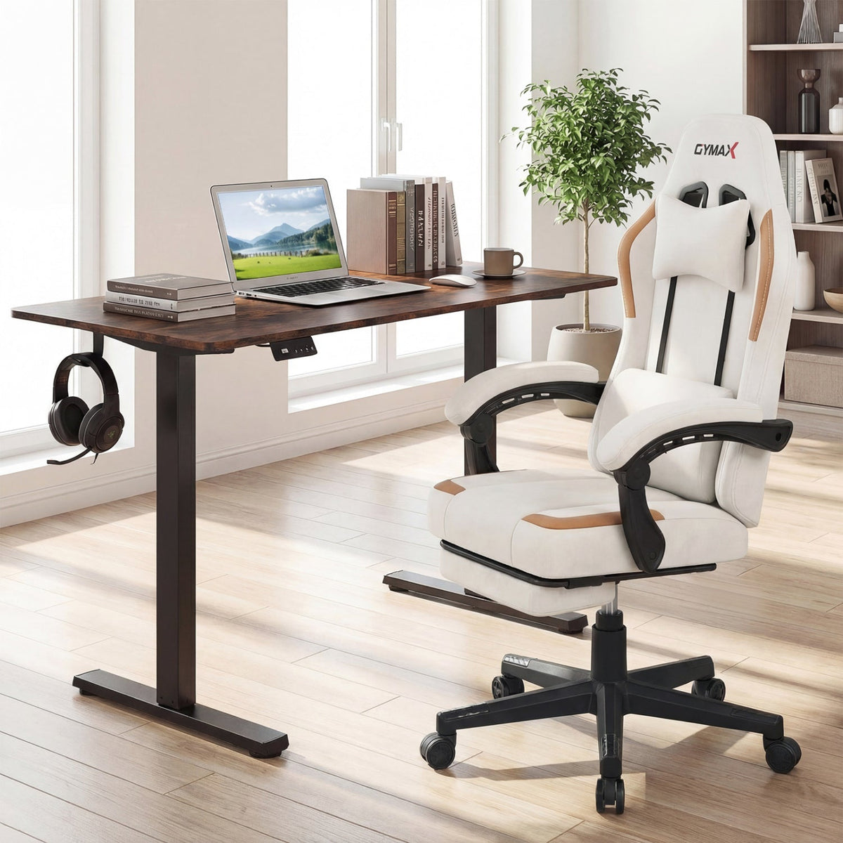 Ergonomic Video Game Chair with Headrest for Home Office