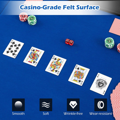 Portable 84 x 42 Inch 10-Player Foldable Padded Poker Table Top