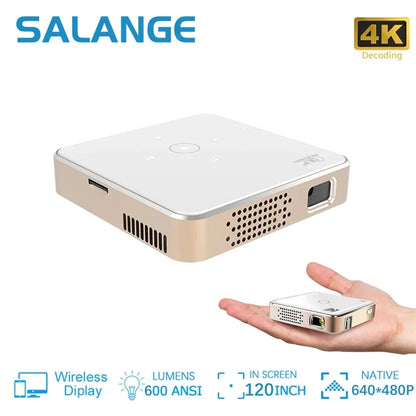 Salange P30 Mini Projector DLP Portable Home Theater 1080P 4K Supported Wifi Screenless TV for Mobile Phone Smartphone