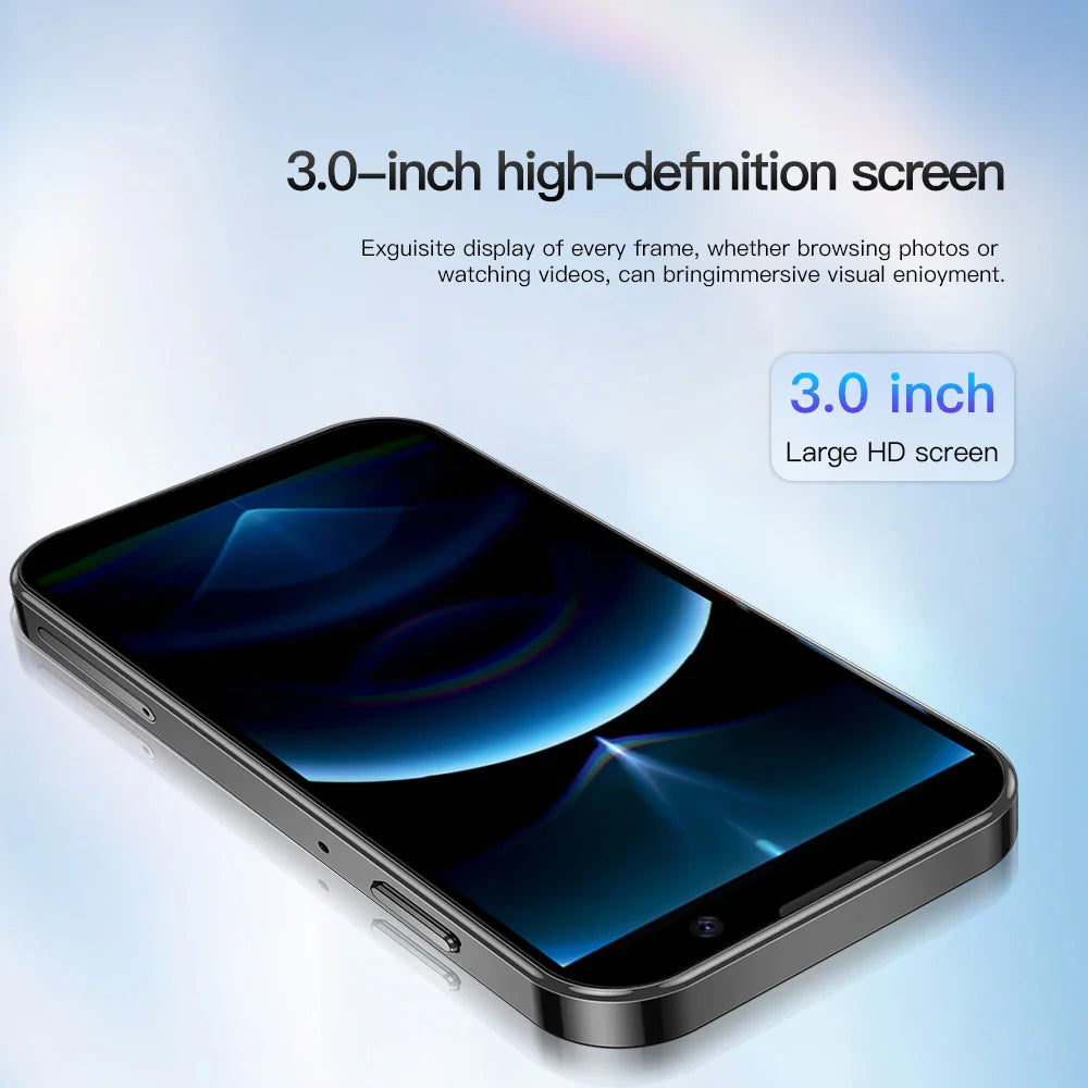 Mini 3.0-inch (7.6 cm) Android 9 Smartphone — 2GB RAM 16GB ROM, Dual SIM, 3G, Type-C, Face Unlock