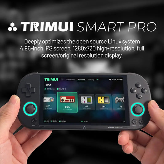 4.96-Inch (12.6 cm) IPS Handheld Retro Game Console - Linux OS, Joystick, RGB Lighting, 1280x720