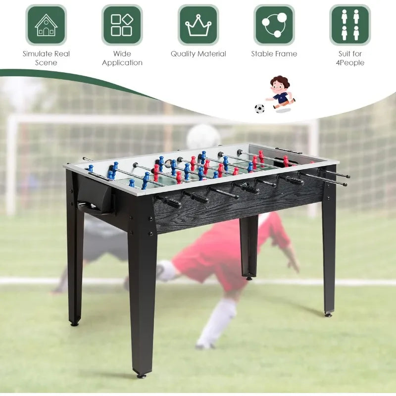 48-Inch (122 cm) Foosball Table – 4-Player Wooden Arcade-Style Soccer Game Table with 2 Balls and Scorekeepers