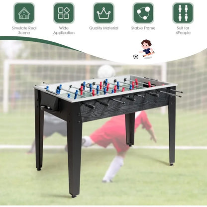 48-Inch (122 cm) Foosball Table – 4-Player Wooden Arcade-Style Soccer Game Table with 2 Balls and Scorekeepers