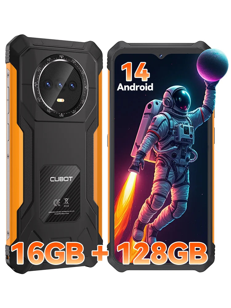 Ultra-Thin Rugged Android Smartphone — 16GB (6GB+10GB) RAM, 128GB ROM, 6.56" (16.7 cm) 90Hz IPS Display, 48MP Camera, 4G Dual SIM